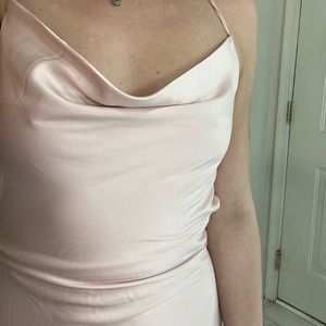 Satin cowl mini dress